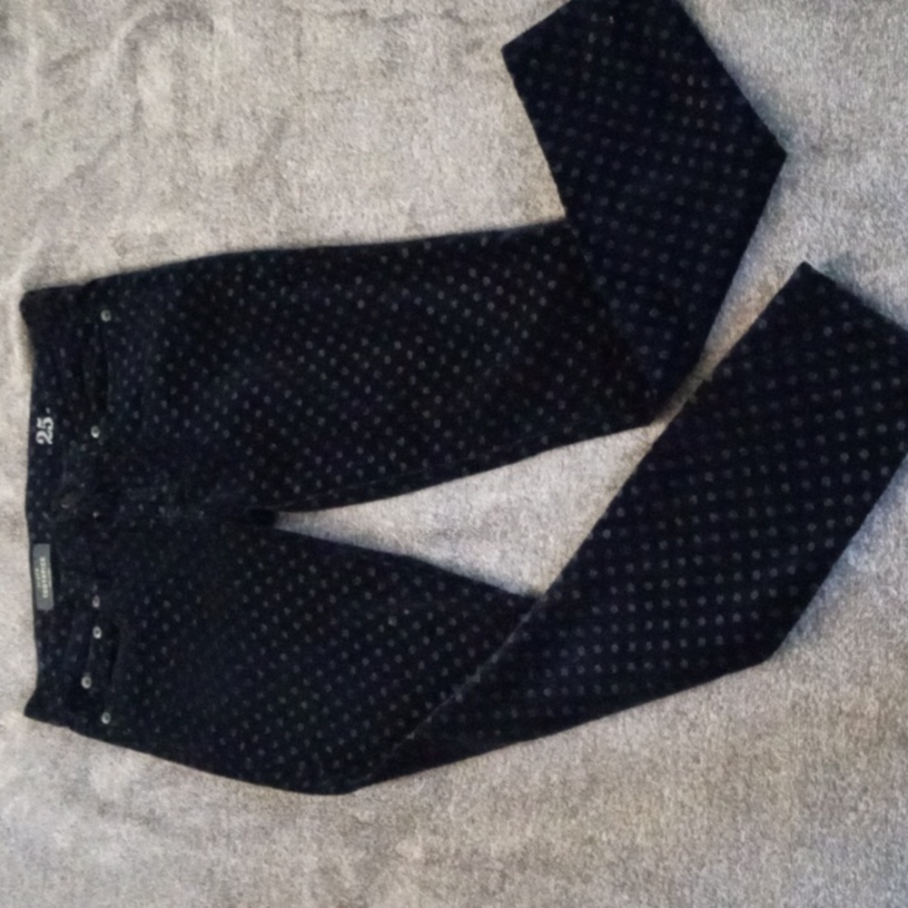 J. Crew toothpick ankle pants velvet embossed dot